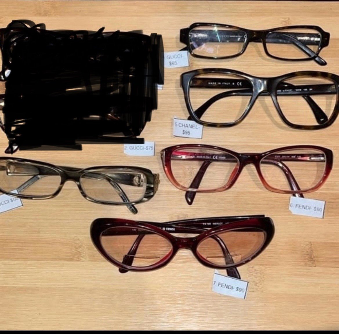 GUCCI, FENDI, CHANEL authentic designer eyeglasses frames only