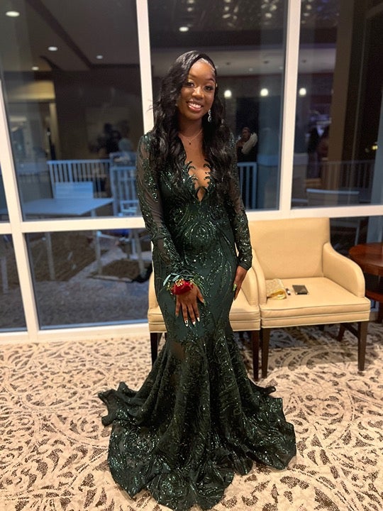 emerald green prom/formal dress