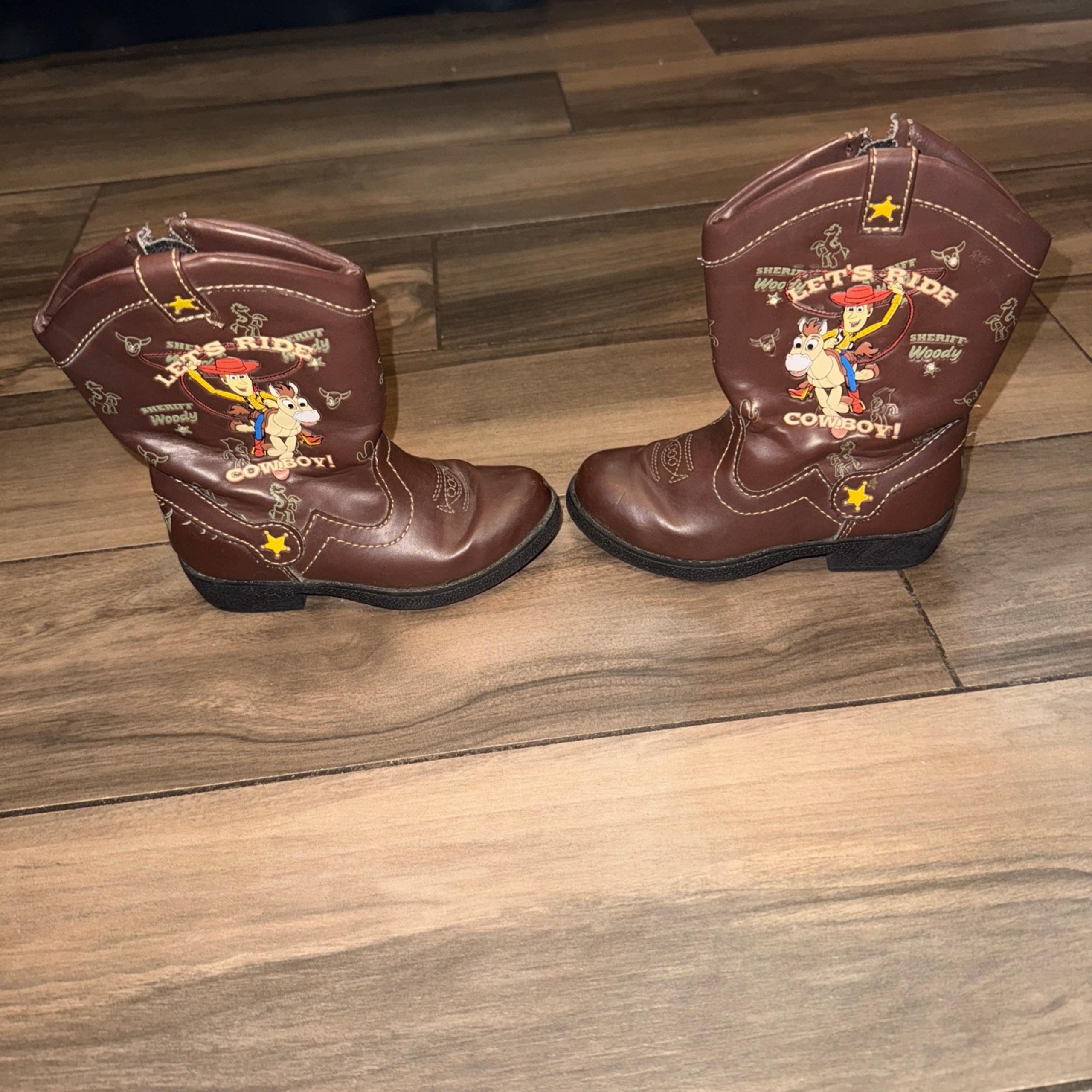 Disney Pixar Toy Story SHERIFF WOODY Brown Cowboy Boots Child's Size 8