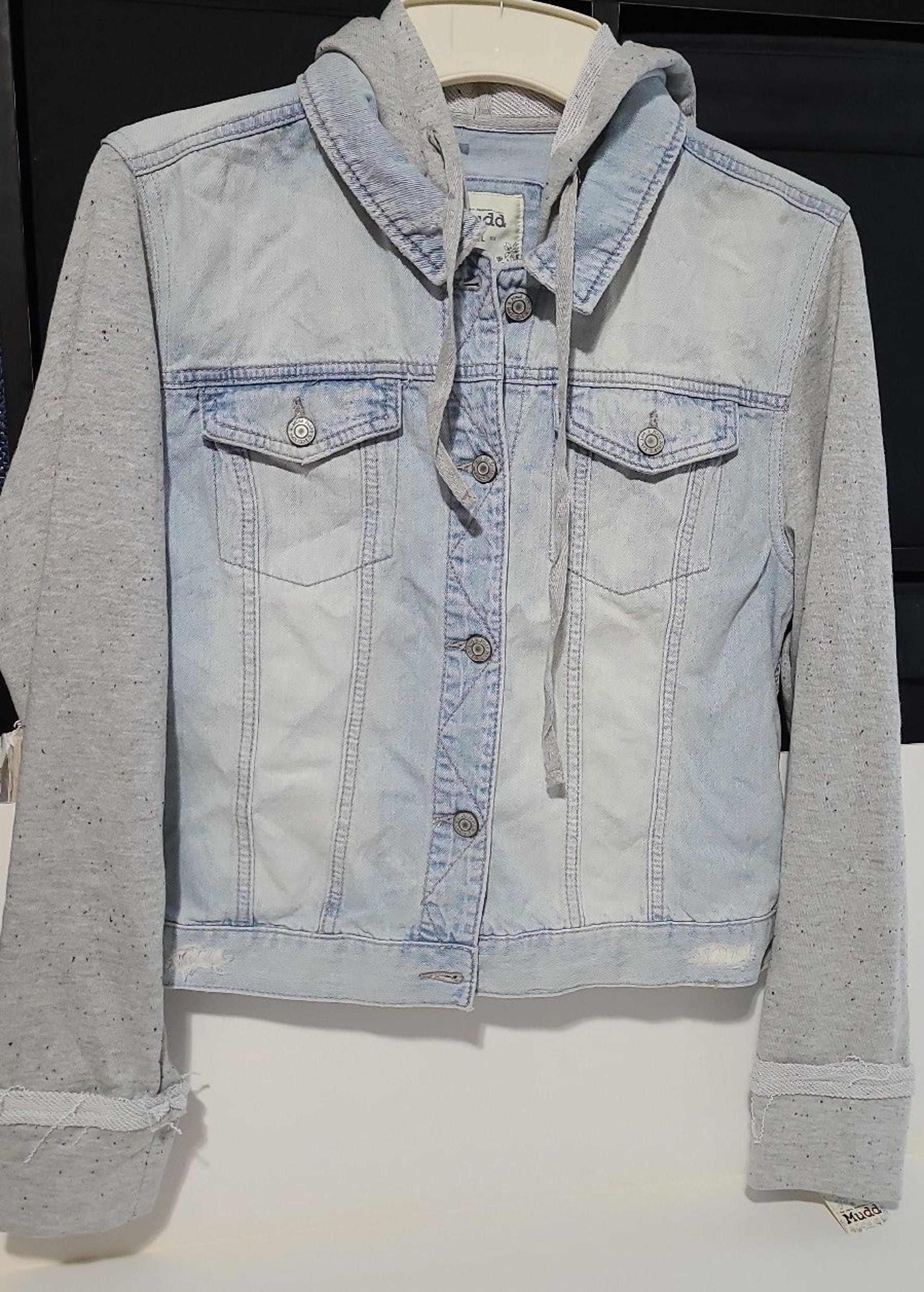 Womens Mudd Jean Jacket Hoodie sizE xlarge new