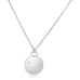 Sterling Silver 18 inch Necklace with Polished Disc with Diamond