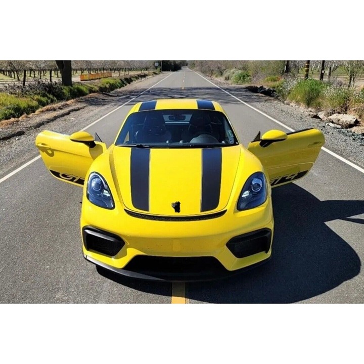Dual Stripe Custom Hood Decals Set for Porsche 2015-2023 Cayman 718 981 982