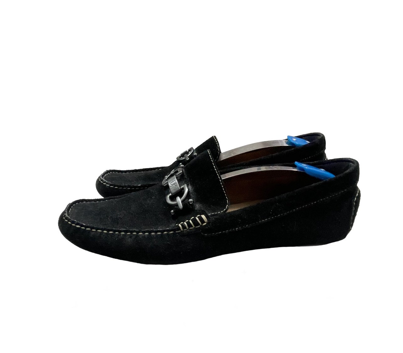 Donald J Plainer Men’s Size 12 Slip On Suede Leather Black Shoes