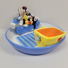 Warner Brothers Studio Store Looney Tunes TV Chip Dip Bowl Plate Couch Bugs Taz