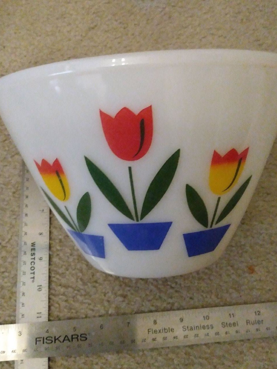 Vintage Fire King Tulip Milk Glass Large