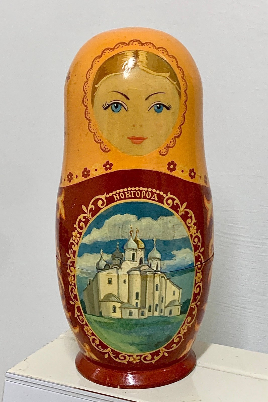 Vtg Soviet Era USSR Russian Novgorod Female 5 Generation Matryoshka Dolls