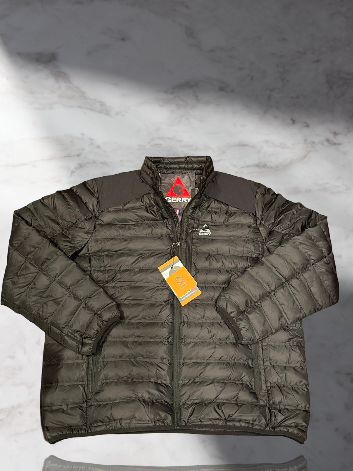 Gerry Men's Lightweight Puffer Jacket, Black, Size XXL, non hooded