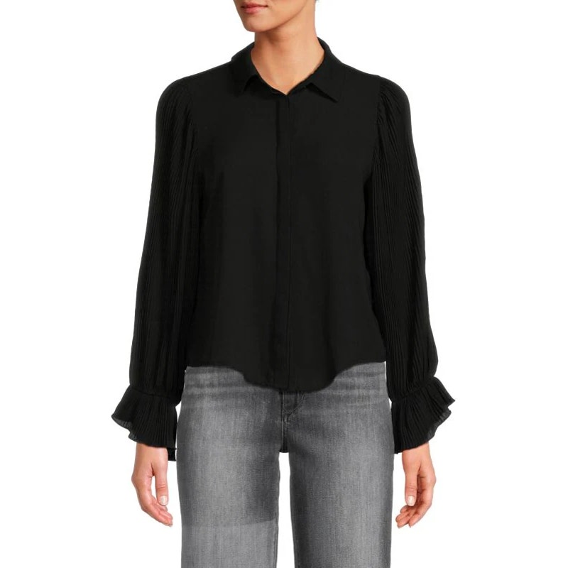 Area Stars Lee Puff Sleeve Blouse Black M NWT