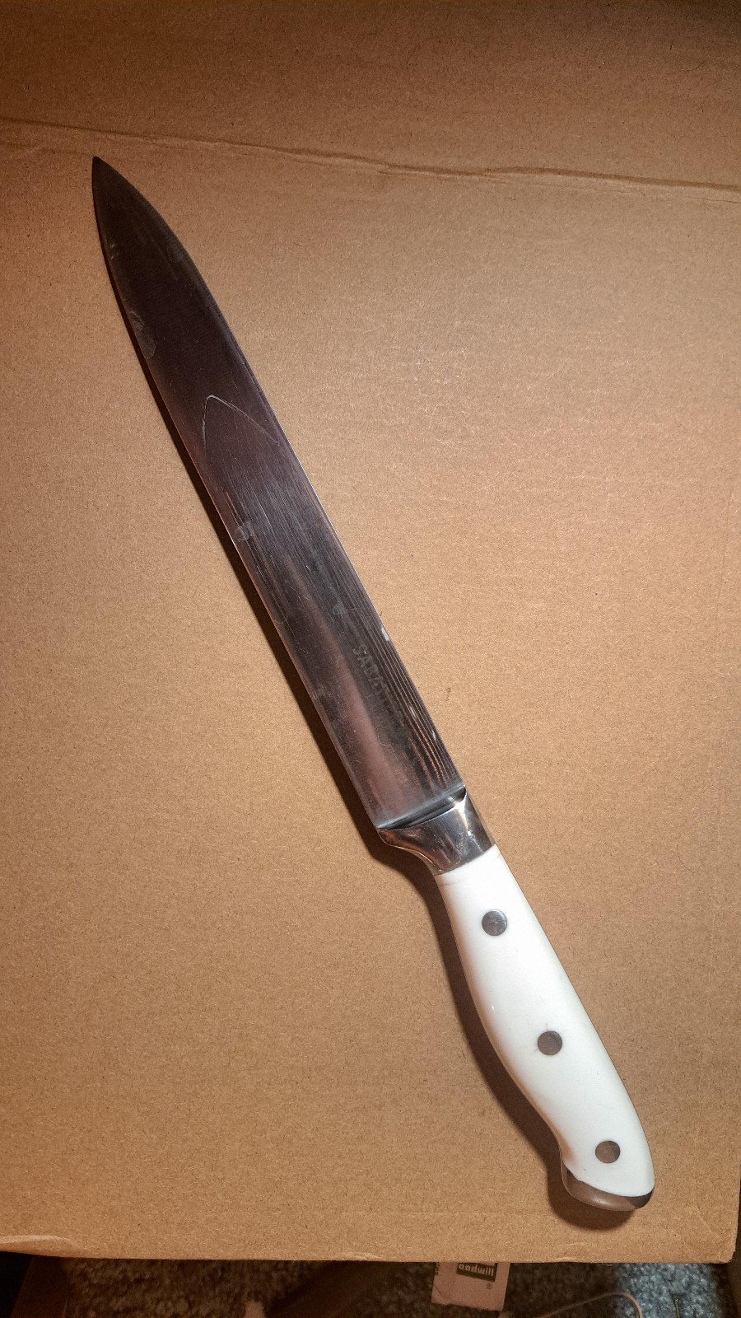 Sabatier 19G035 Kitchen Boning Carving Chef's Knife w/ White Handle!