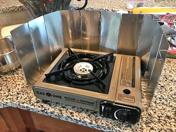Folding Windscreen Camping Stove w/ Carry Bag 10 Plates Aluminum Backpacking