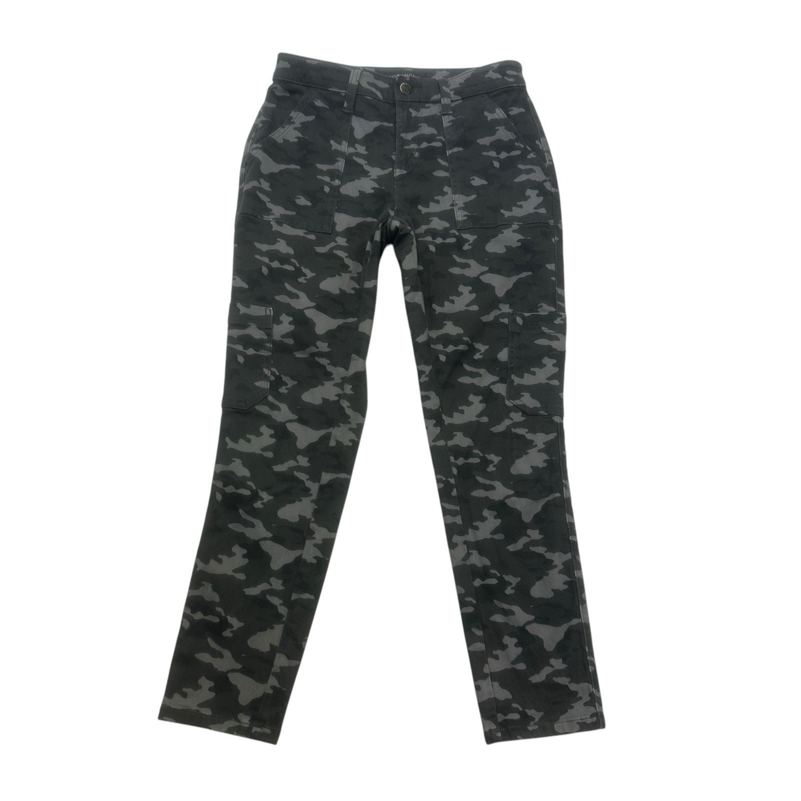 Banana Republic Cargo Pants Womens 2 Petite Gray Camo Skinny Stretch Camouflage