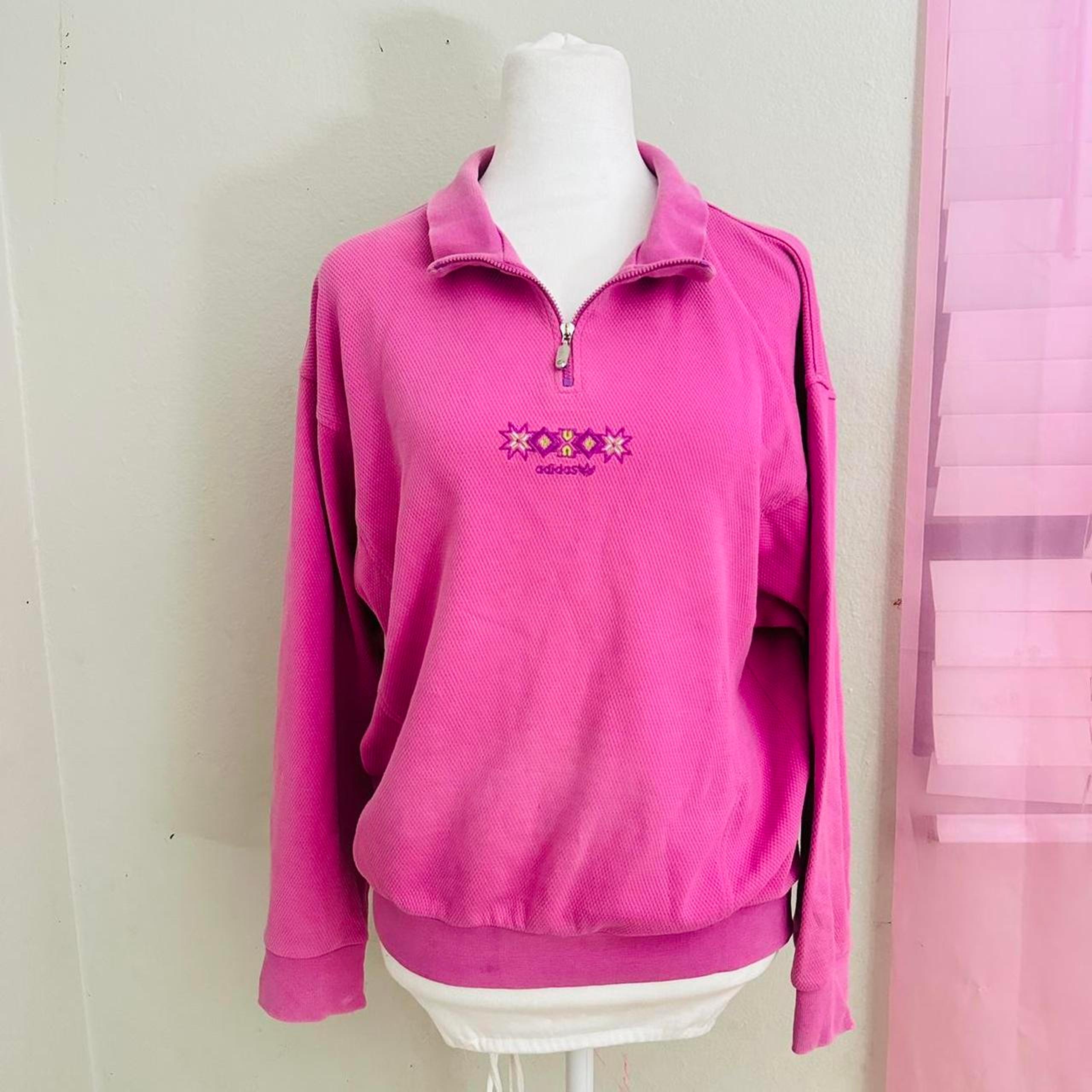 Adidas Women's Pink half zip sweater