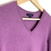 Lands’ End Soft Mulberry Purple 100% Cashmere V-Neck Long Sleeve Sweater Size LP