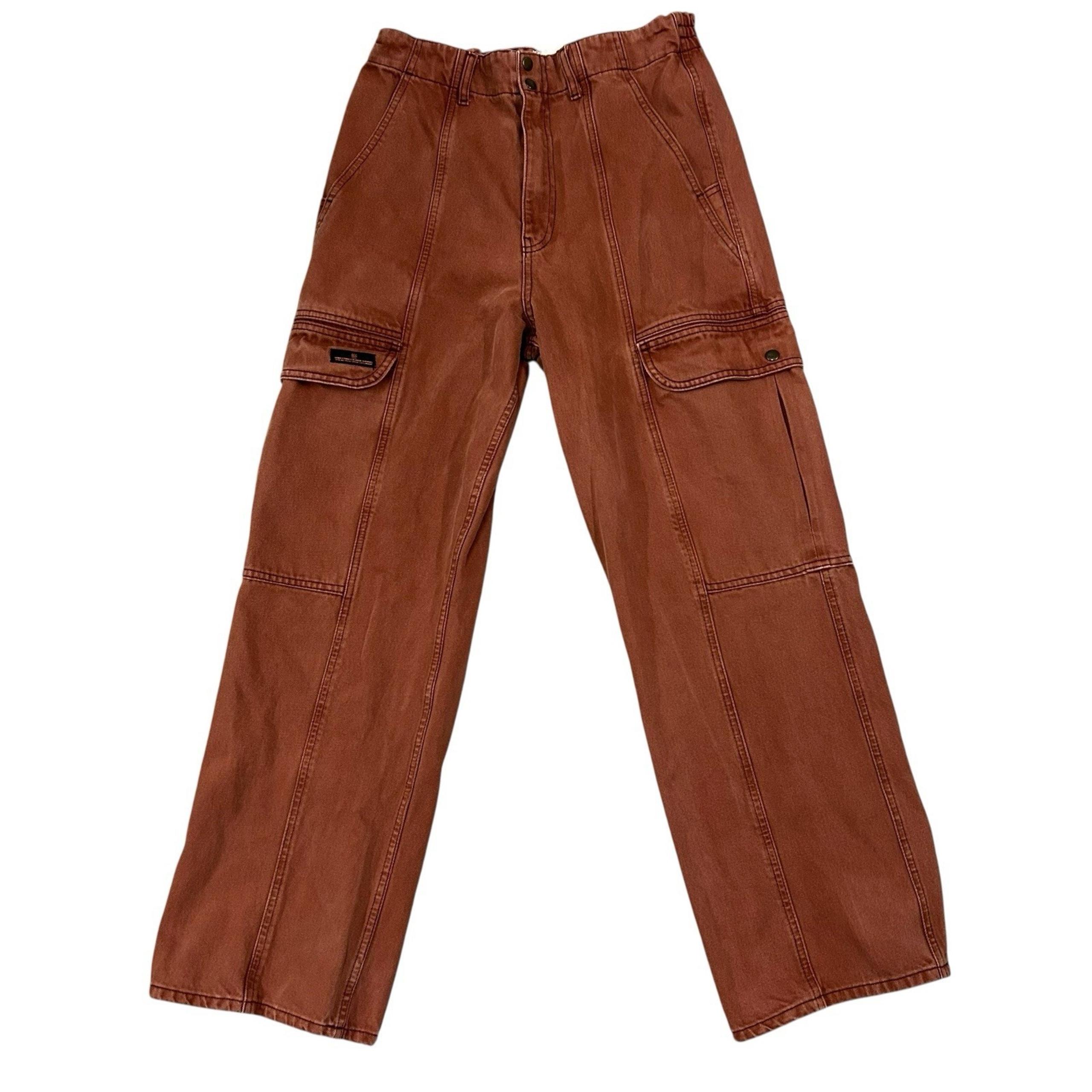 BDG Urban Outfitters Cargo Jeans Women's Size 31 Red Cargo 31" Inseam Baggy Y2K