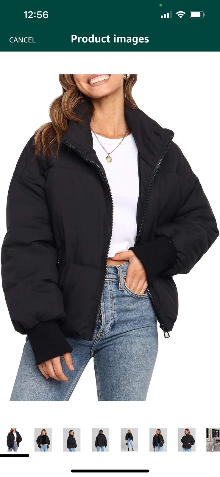 (B4) MEROKEETY Women's Long Sleeve Zip Puffer Jacket Pockets Baggy Short Down