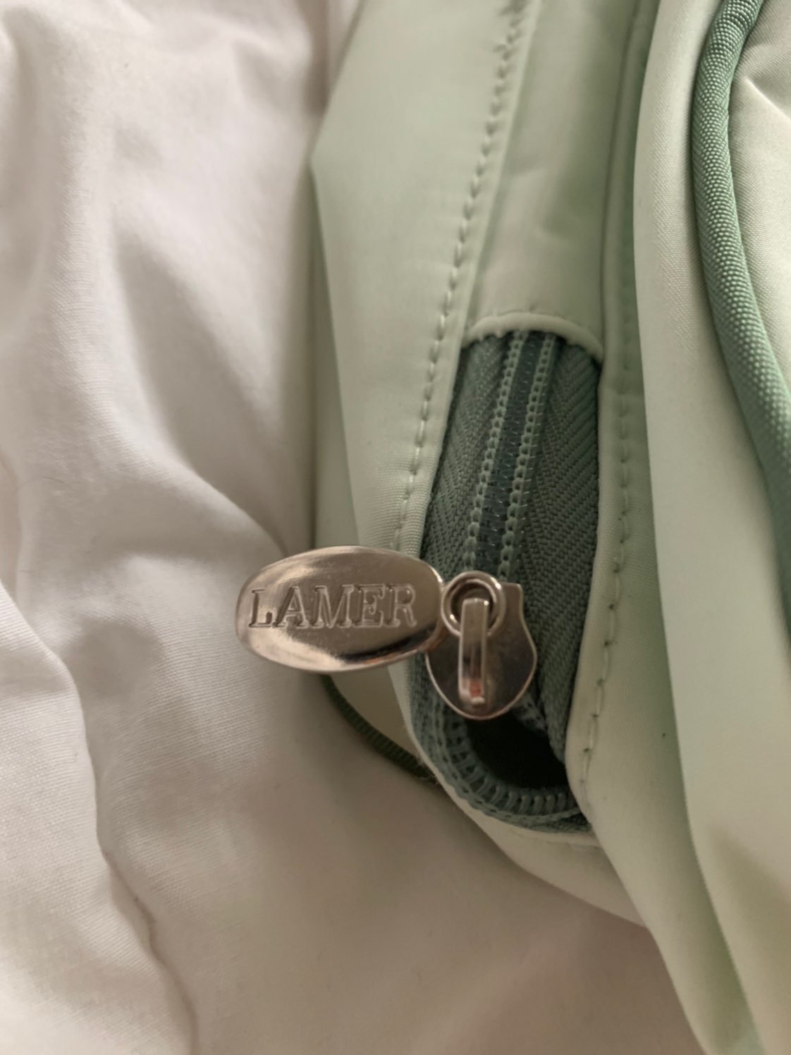 La Mer cosmetic bag