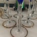Vintage Cobalt Blue Stem Wine Glasses (6) w/Gold