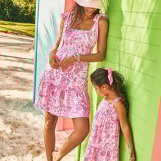 NWT Lilly Pulitzer Kailua Smocked Dress XL Peony Pink Seaside Scene