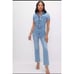 Anthropologie Good American Fit For Success Utility Blue Jean Jumpsuit Size 2