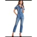 Anthropologie Good American Fit For Success Utility Blue Jean Jumpsuit Size 2