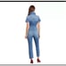 Anthropologie Good American Fit For Success Utility Blue Jean Jumpsuit Size 2