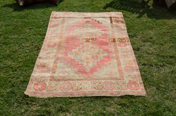 Handmade Rug, Vintage Rug, Boho Rug, Wool Rug, Living Room Rug, 4291