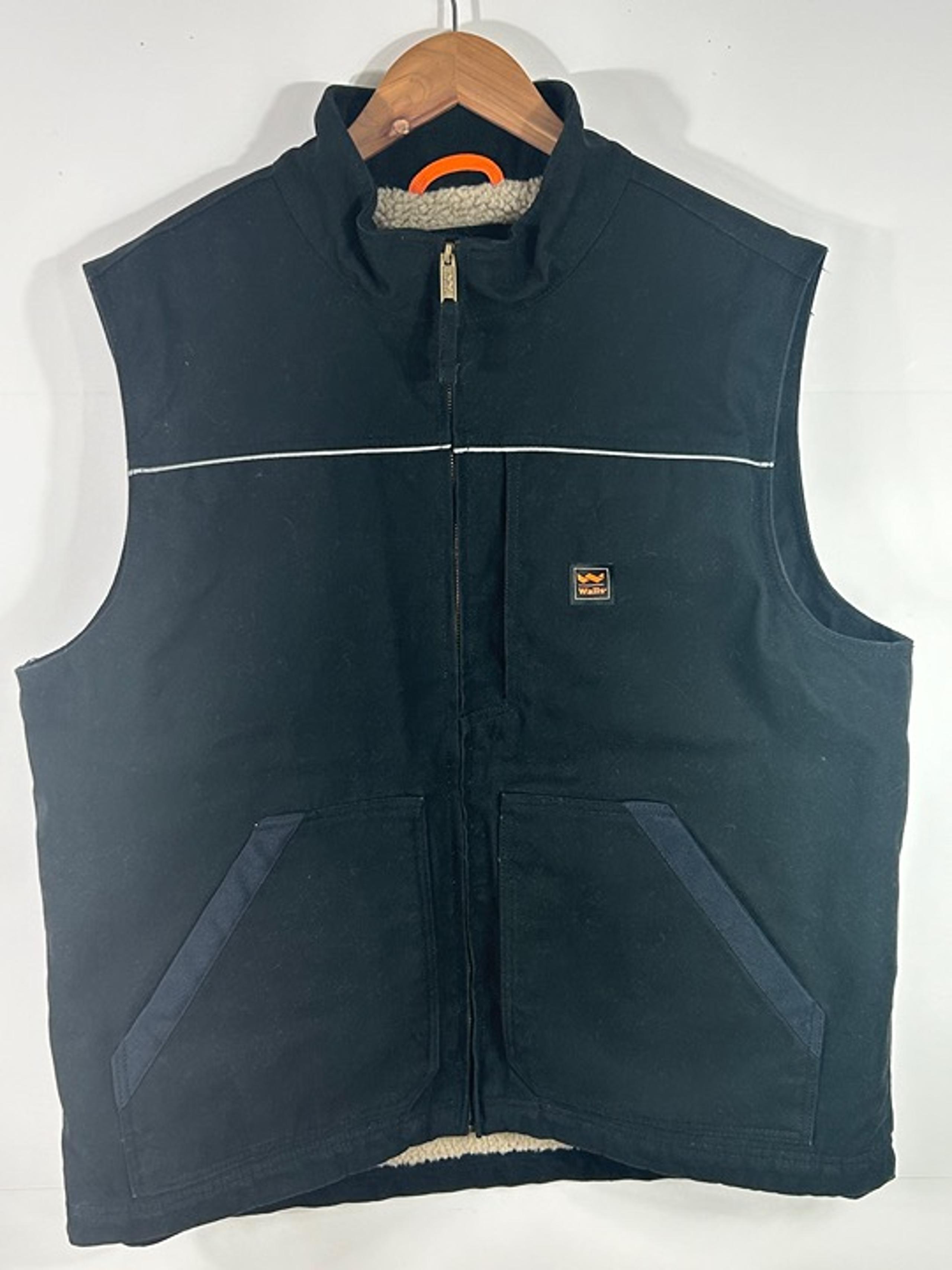 Walls Men's Super Duck Lined Vest Full Zip Pockets Midnight Black XL