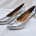 Bhava Size 39 (US 8.5-9) Women's Silver Slip On Pointed Toe Pumps Made In Spain
