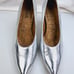 Bhava Size 39 (US 8.5-9) Women's Silver Slip On Pointed Toe Pumps Made In Spain