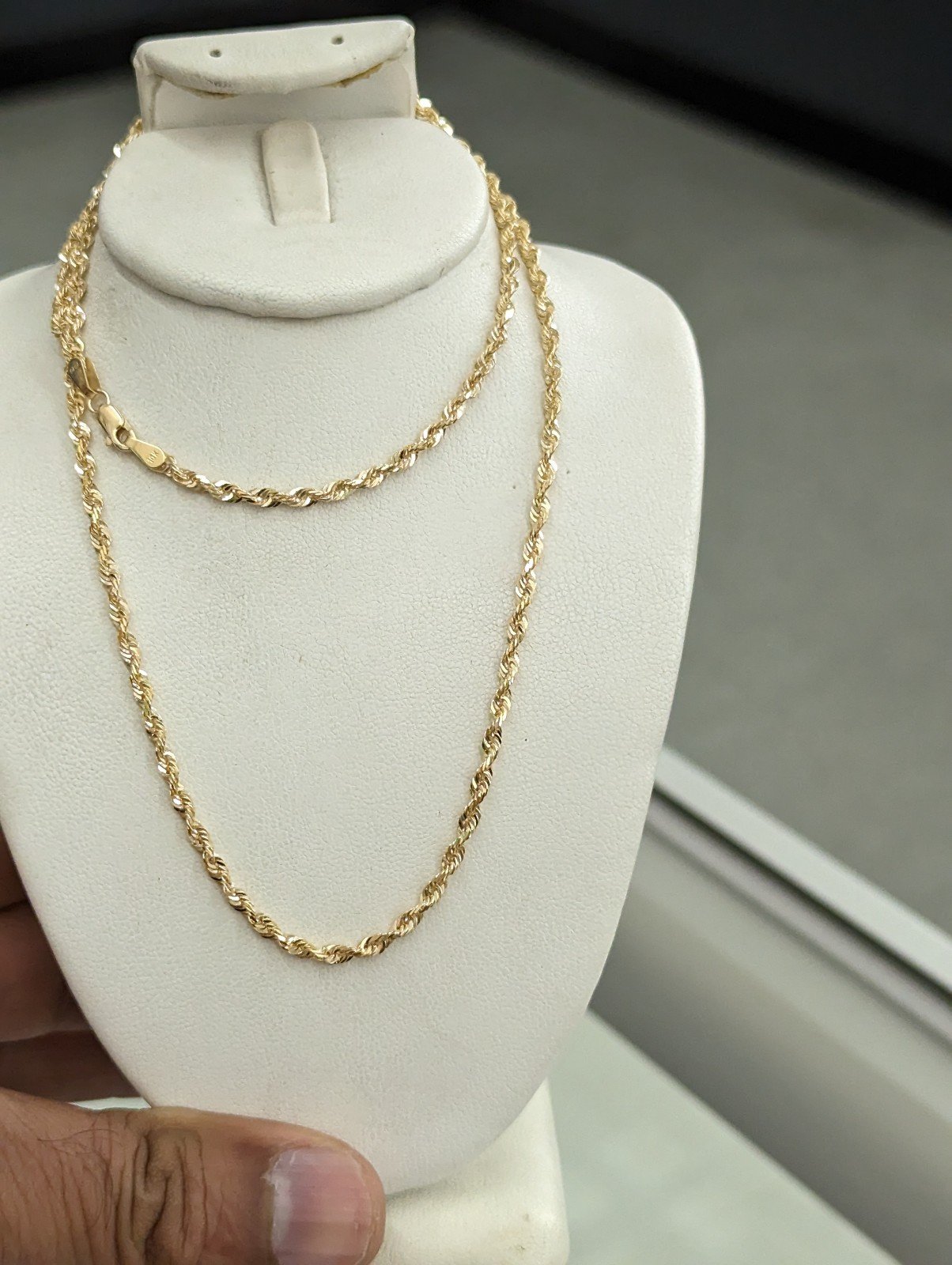 10kt Real Gold Solid Rope Chain 2.5 mm 20 Inches