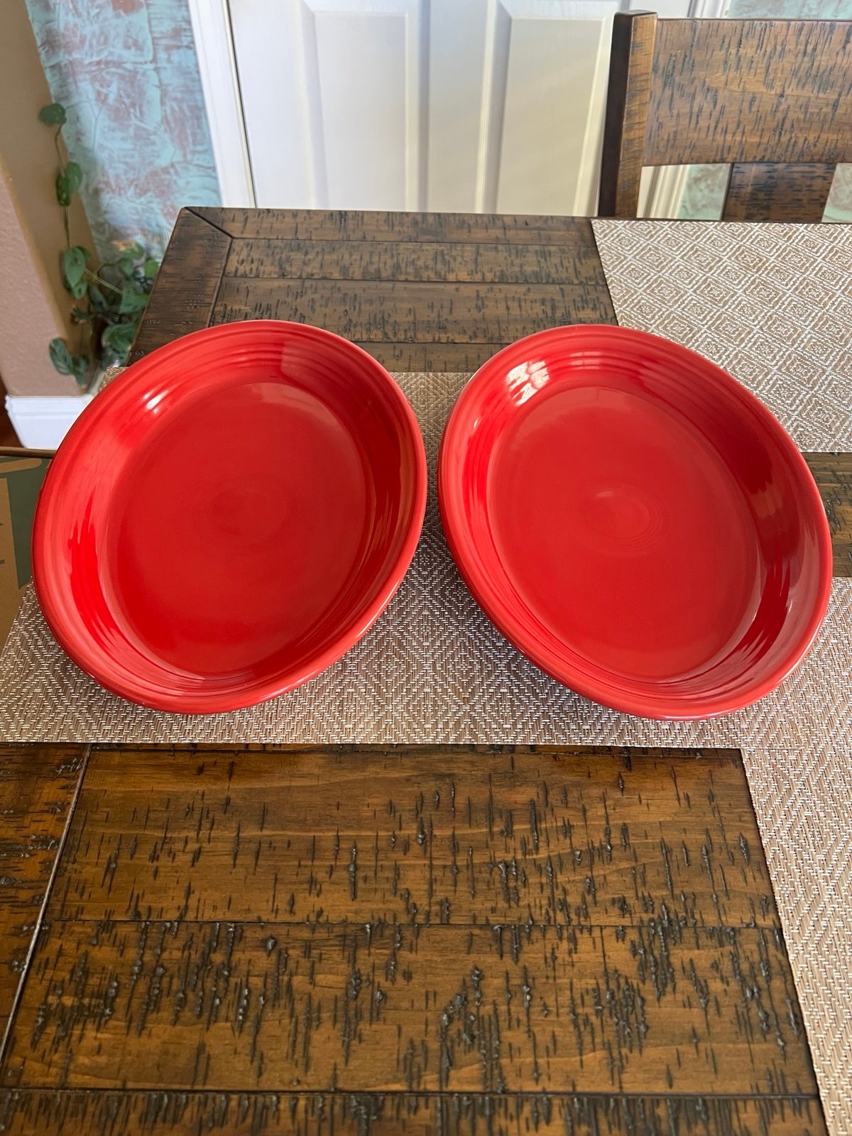 2-Fiestaware Scarlet Red Oval Platter Homer Laughlin Fiesta USA.
