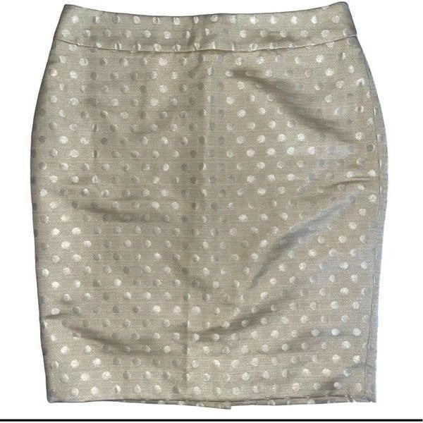 Ann Taylor off-white polka dot skirt 8 NWT