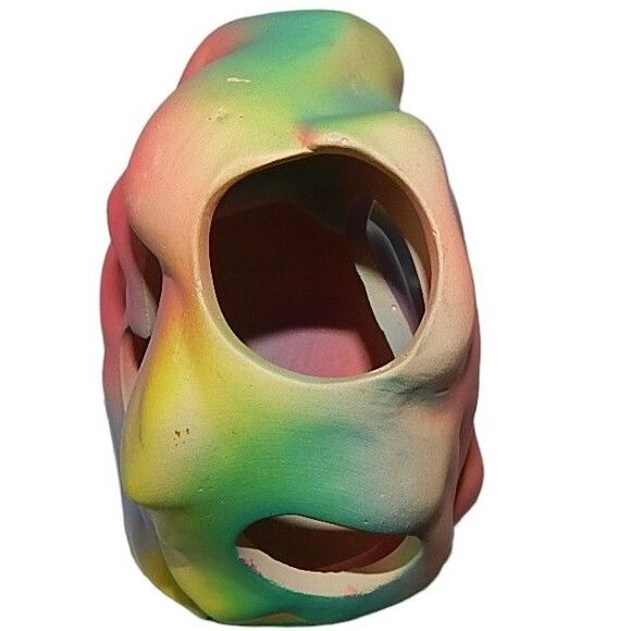 small pastel rainbow artificial rock ceramic aquarium fish tank decoration