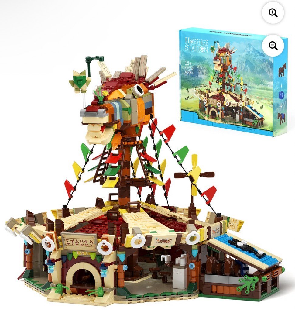 Horse Stable Building Model Kit,Game Scene Horse Head Station Yurt Tent Rooftop