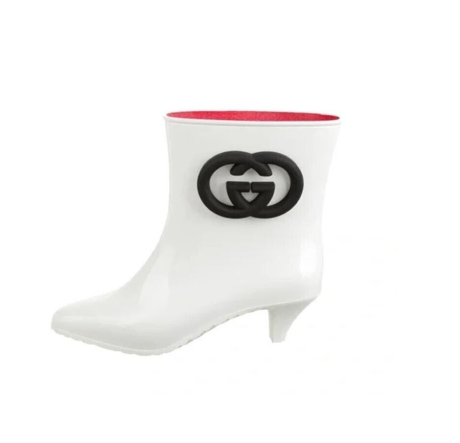 NIB Gucci GG logo rubber rain pull on booties IT 39 US 9