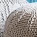 Round Pouf Ottoman FootNoble House Yasmin Fabric Pouf, Ivory