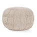 Round Pouf Ottoman FootNoble House Yasmin Fabric Pouf, Ivory
