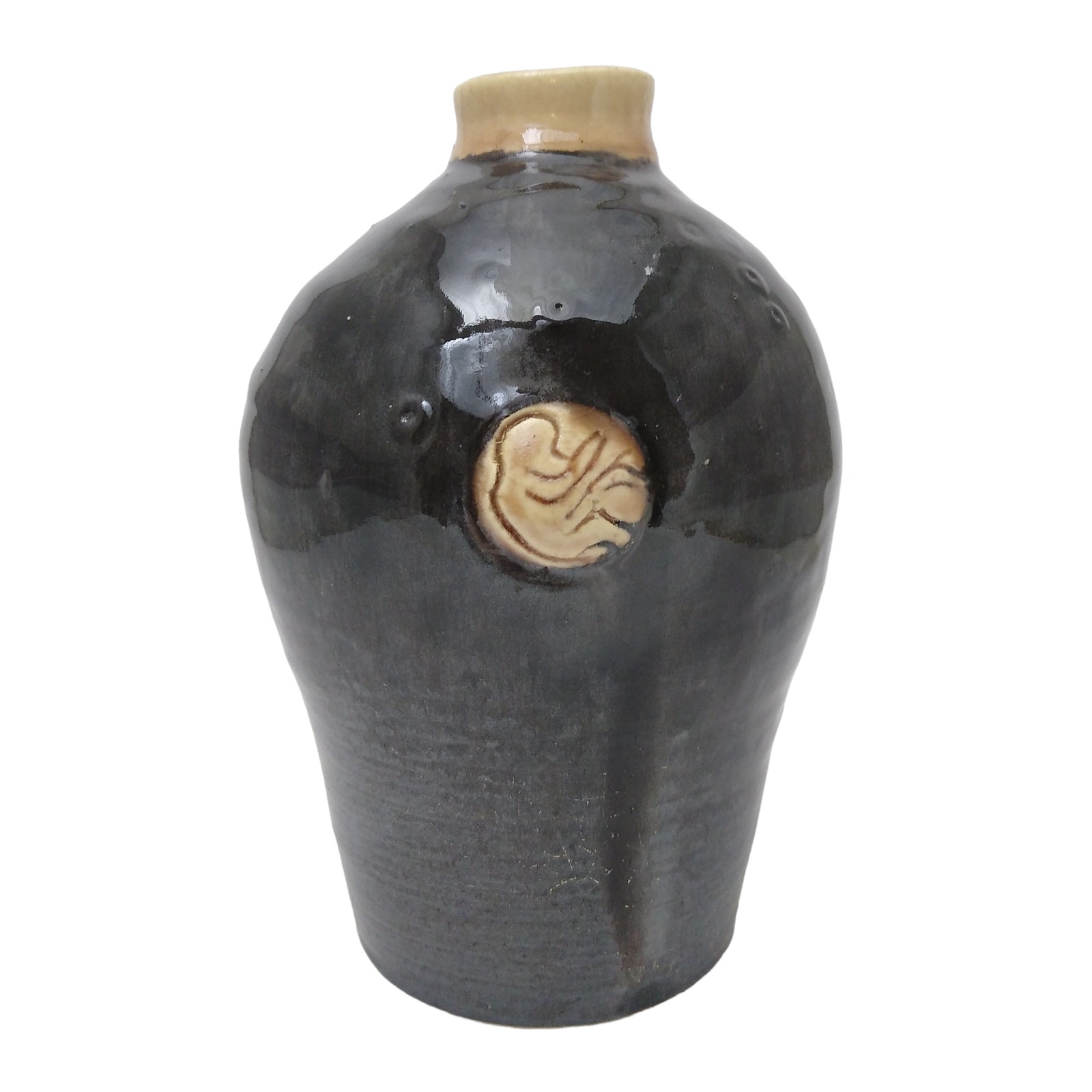 Studio Art Pottery Baby In The Womb Vase Artist Signed Rebecca