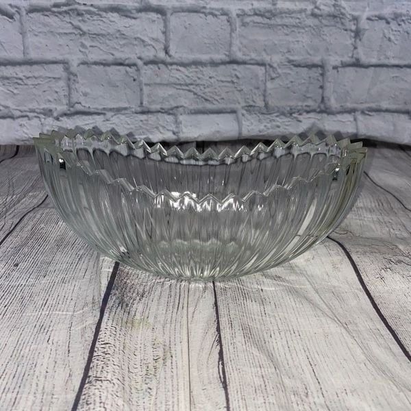 Vintage Glass half oval multipurpose clear bowl