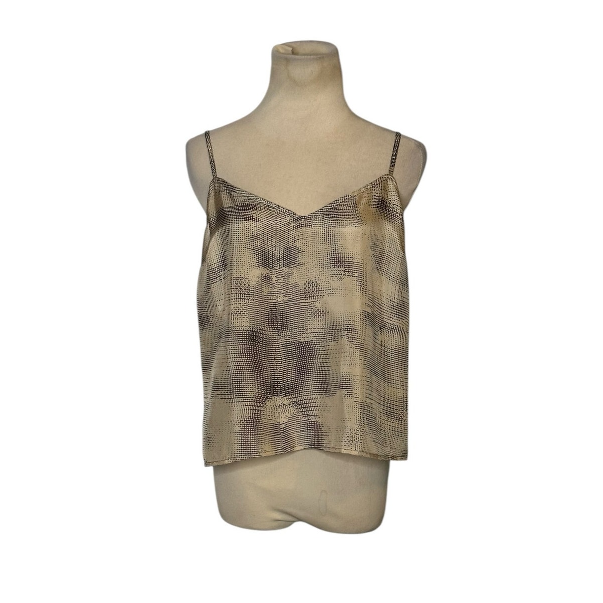 Tracy Reese tan brown silk cami top size Medium