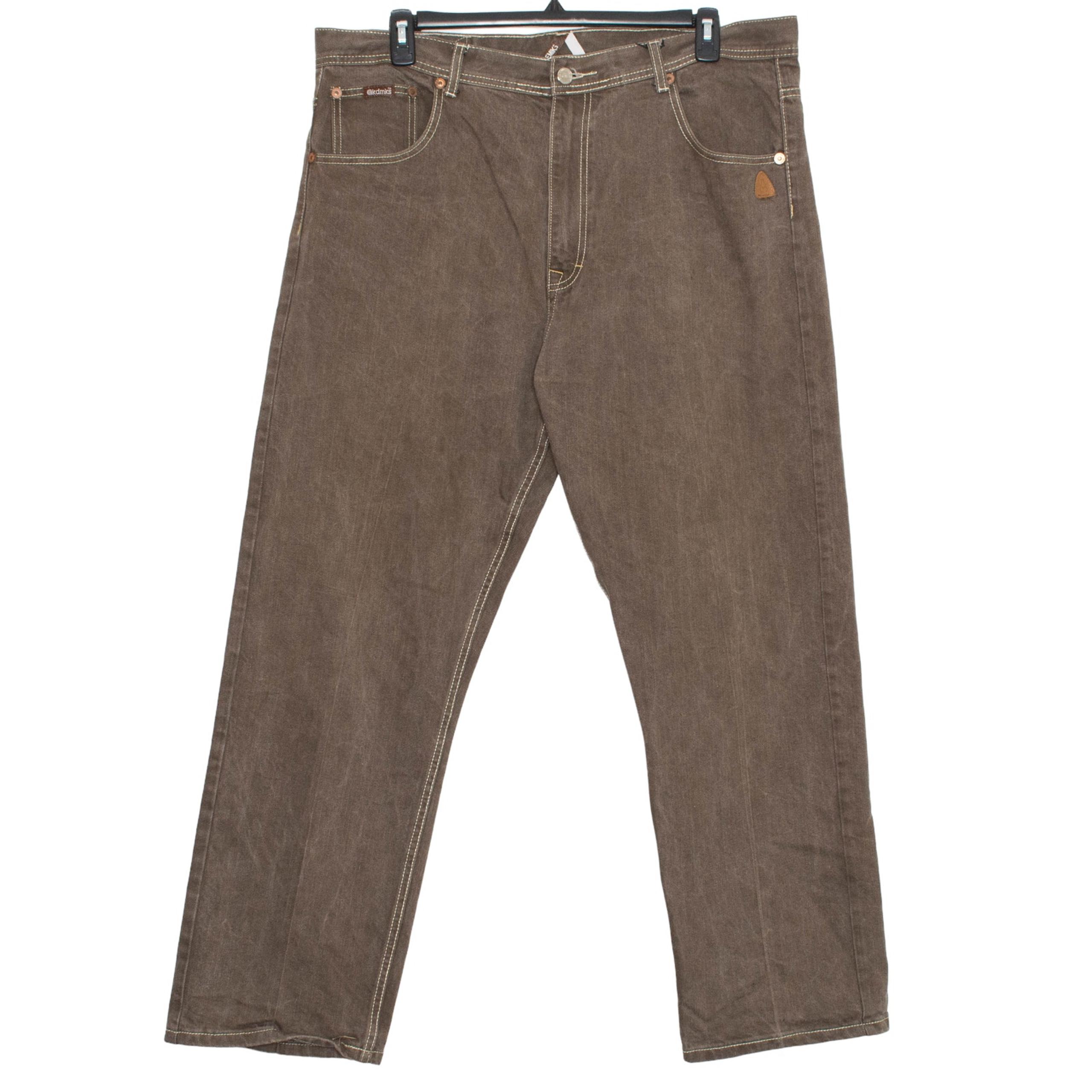Akademiks Mens Jeans Straight Leg Streetwear Minimalist Classic Brown Size 42x32
