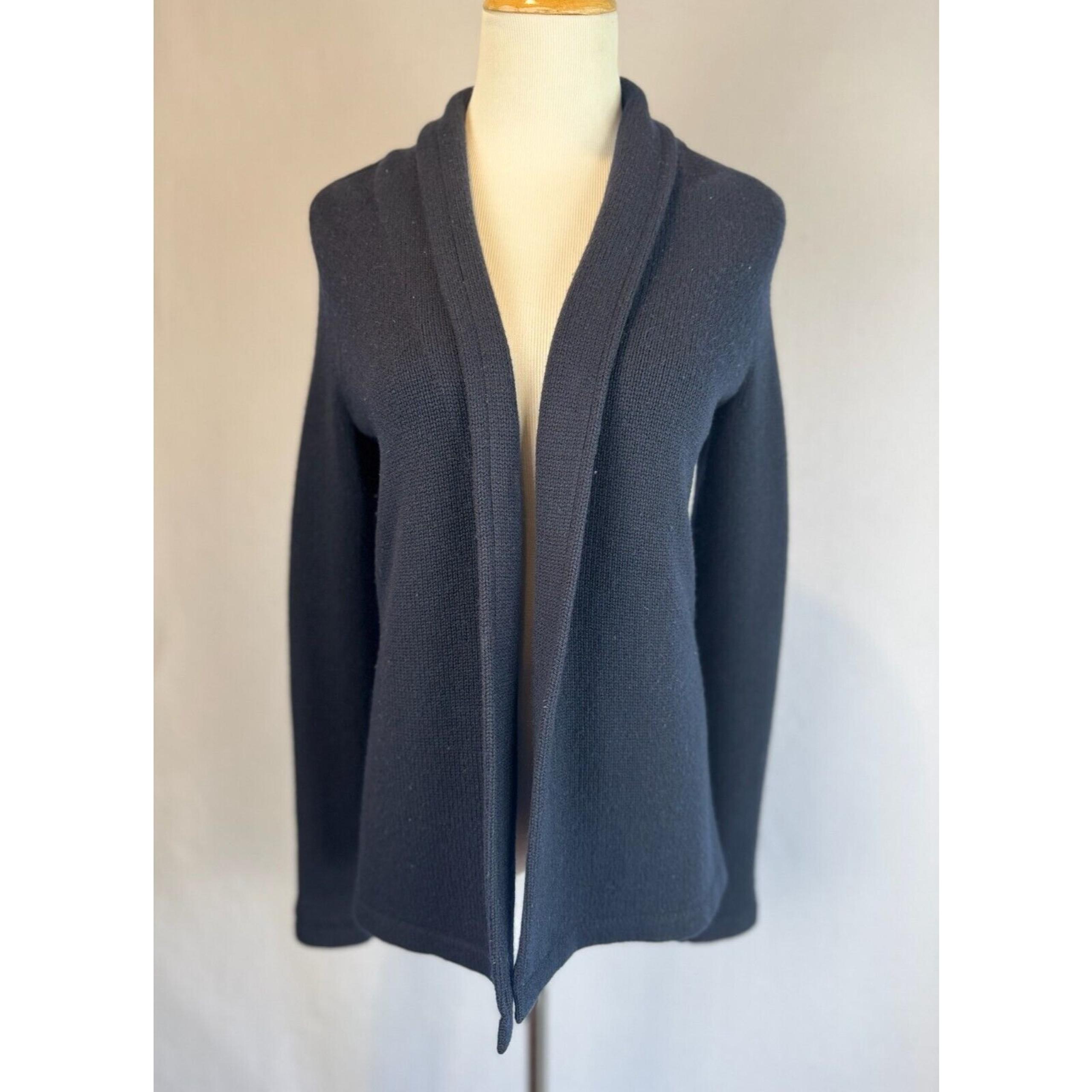 Theory Womens Cashmere Cardigan Sweater Knit Blue Sz P/TP Long Sleeve Open