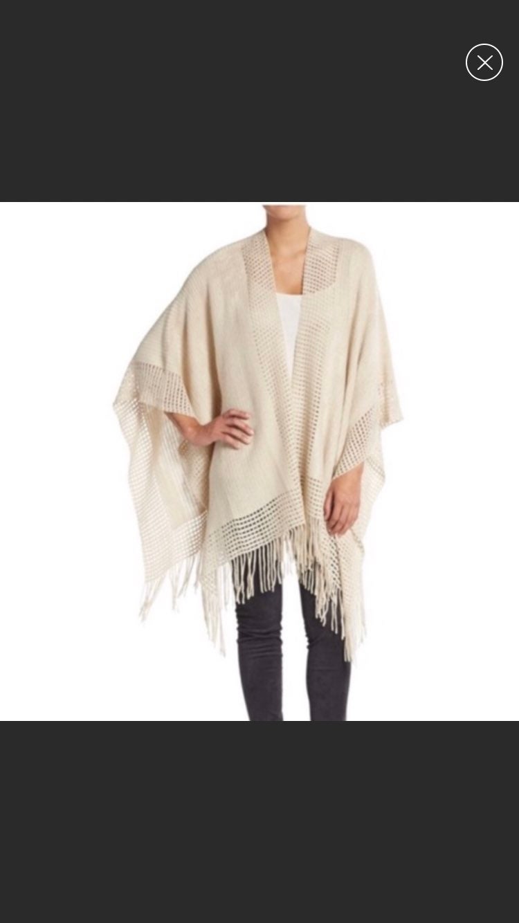 Max Edition Ivory Knit Poncho