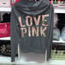 PINK Velour Sequins BLING Full Zip Hoodie