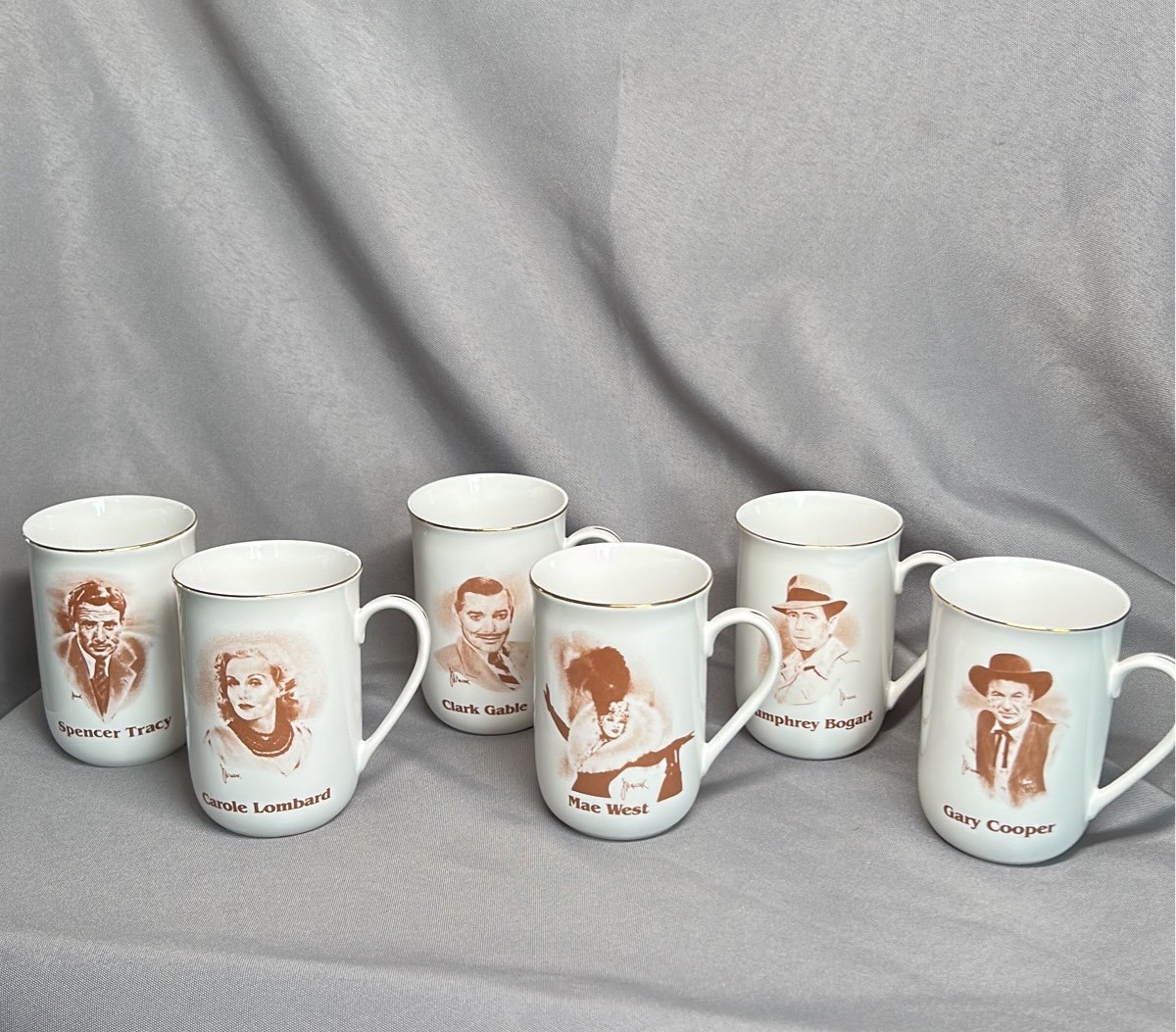 Set of 6 Old Hollywood Coffee Cups