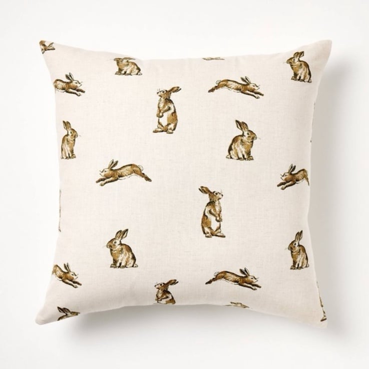 Studio McGee linen oversized bunny square Throw Pillow
