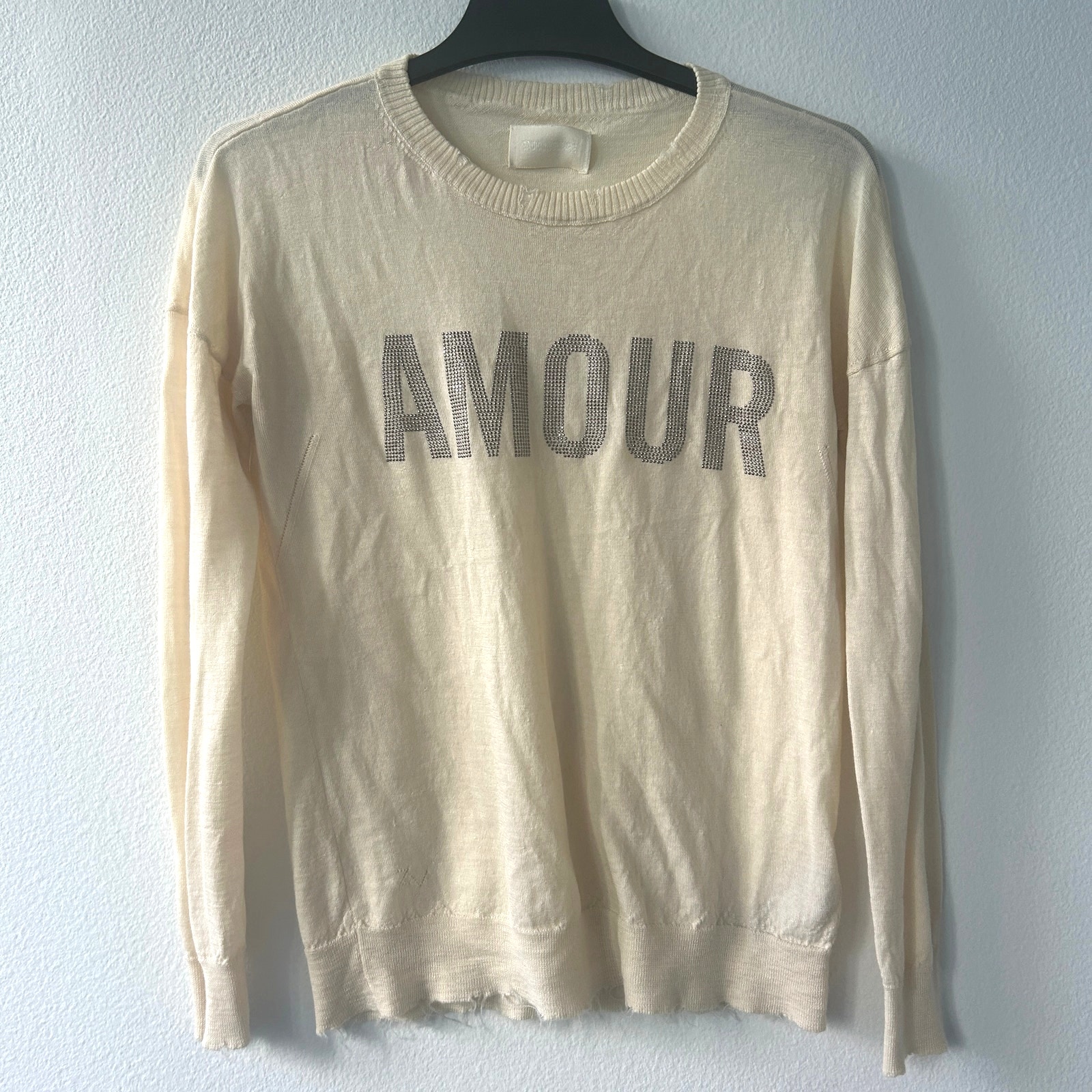 Zadig & Voltaire Gaby Amour Embellished Merino Wool Sweater Size XS