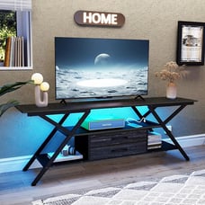 55 TV Stand with Power Outlet for TV up to 65 Inch, LED