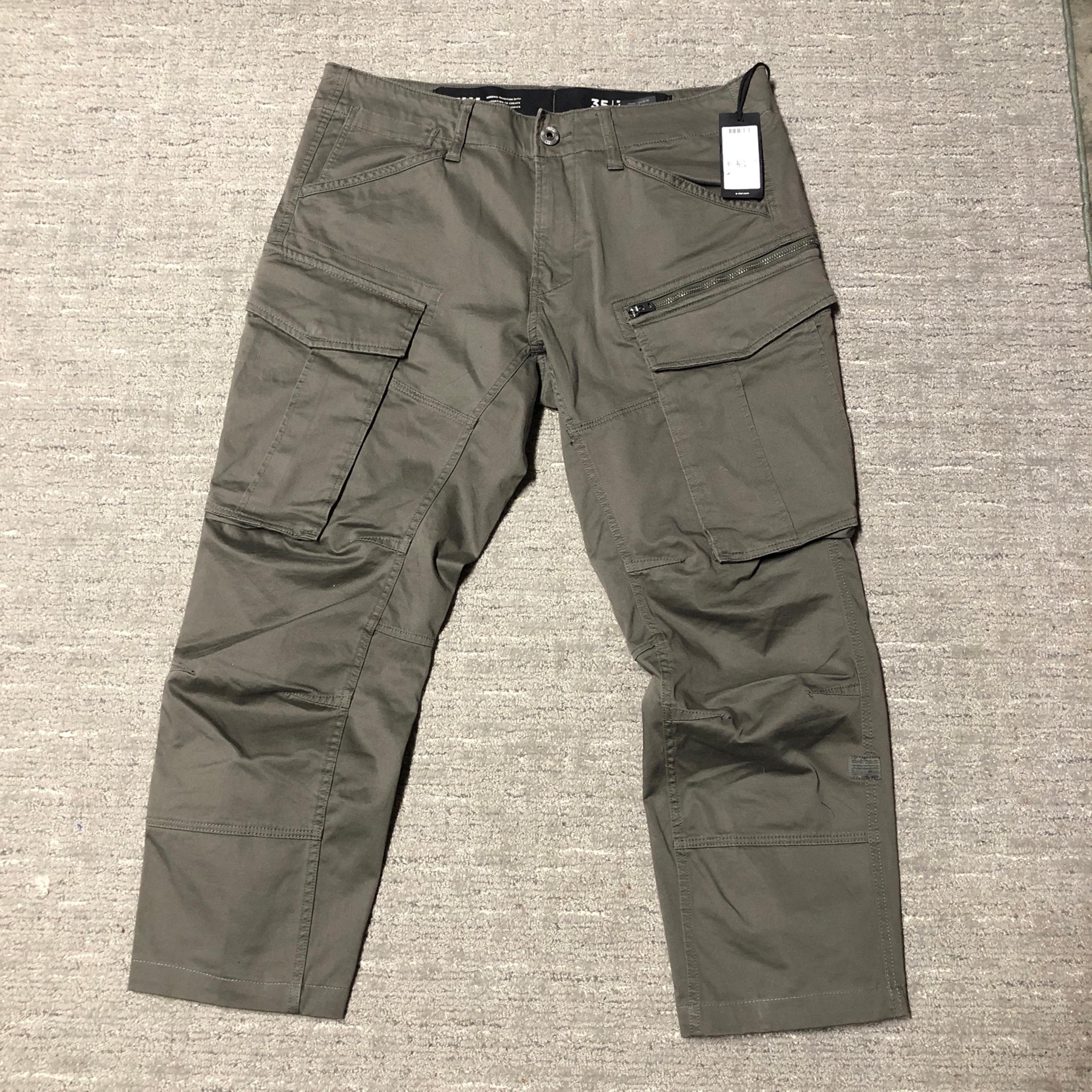 G Star Raw Rovic Zip 3D Straight Tapered Cargo Pants Men Size 35x32 (36x25) Grey