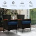 Costway 21 x 21 Patio Chair Seat Cushion 2 PCS Indoor/Outdoor Pads Navy